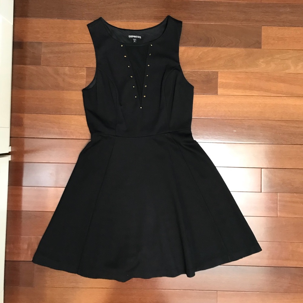 Express medium black dress with mesh V